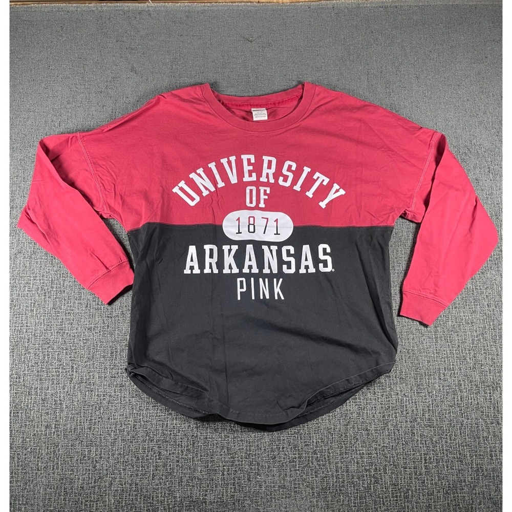 PINK Victoria's Secret University of Arkansas Spirit Jersey Red Black Large